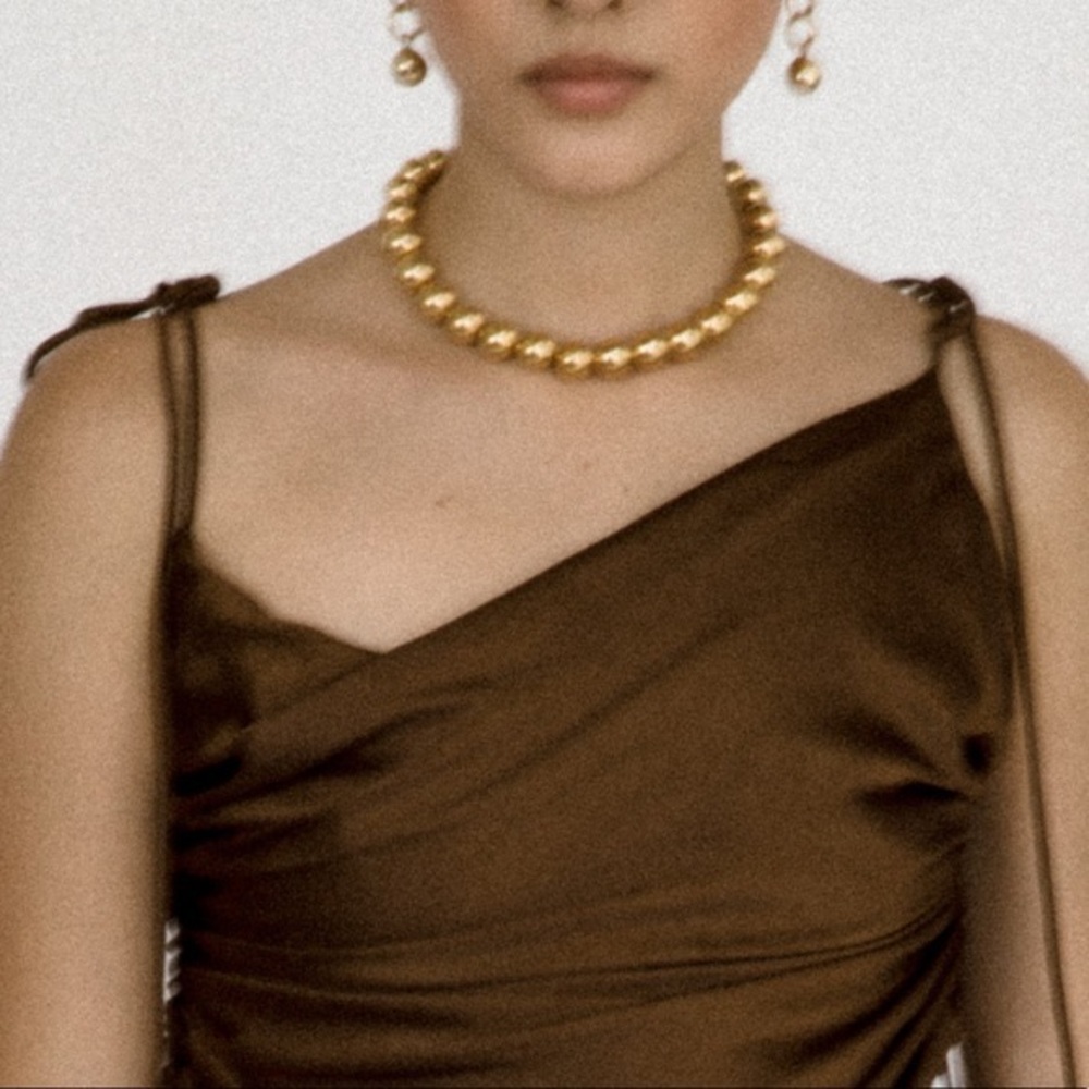Young Frank Gold Alex Beaded‎ Collar
